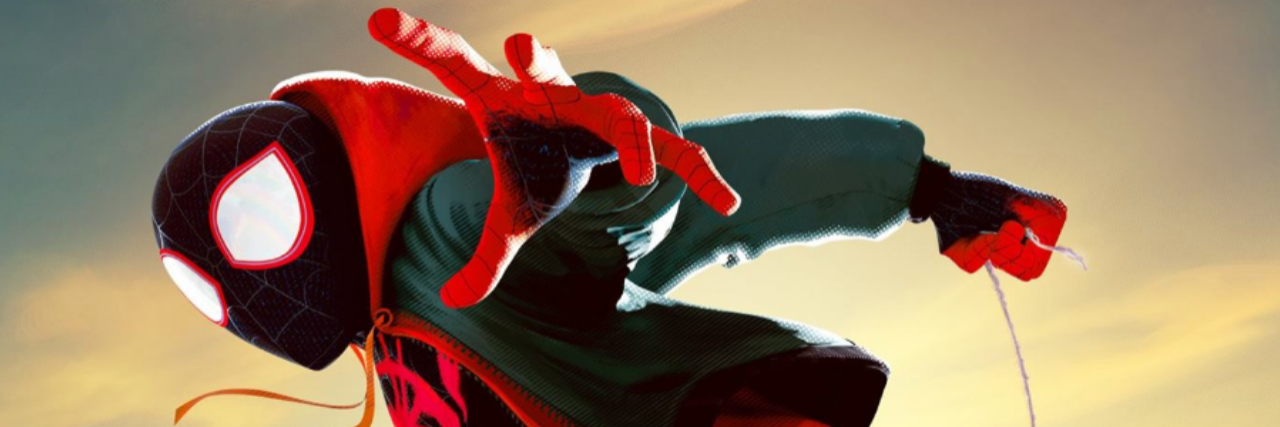 People Warn Others about Strobes in Spider-Man: Into the Spider-Verse Spider-Man: Into the Spider-Verse poster with Spider-Man jumping in the air.