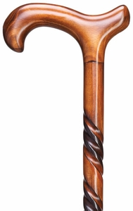 Twist wooden cane