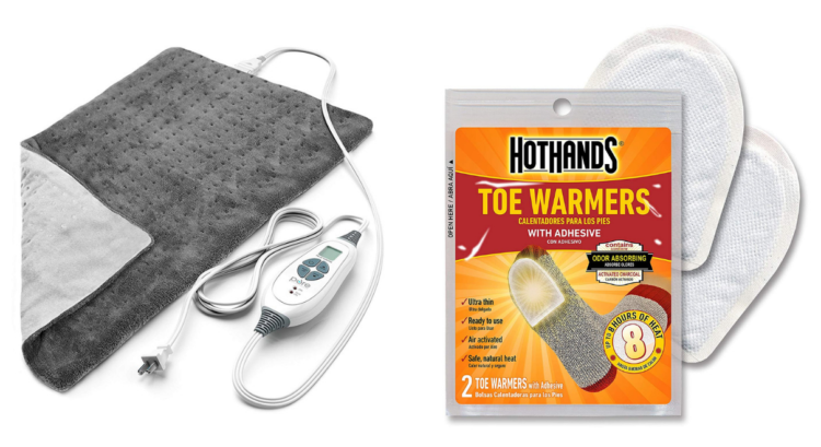 heating pad and hothands toe warmers