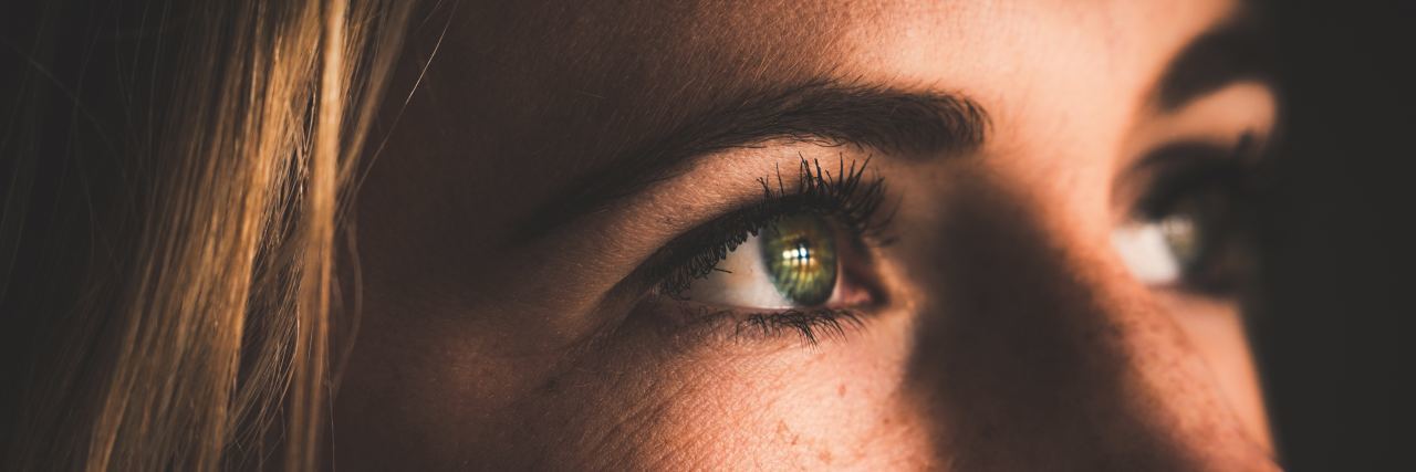 To Those With Chronic Illness: I See You close up of woman's eyes as she's looking up