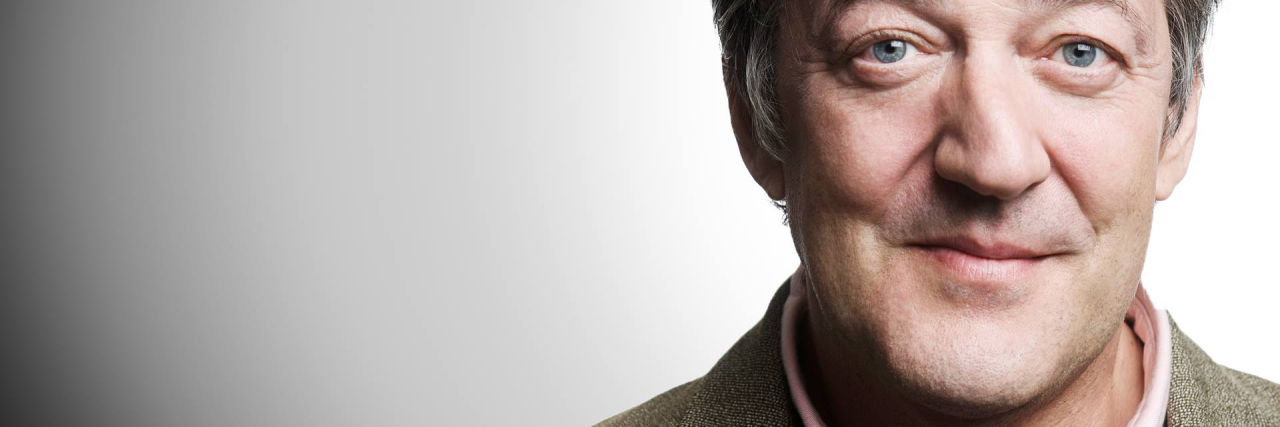 How Stephen Fry Saved My Life With Mental Illness Multiple Times actor and comedian stephen fry isolated against white background