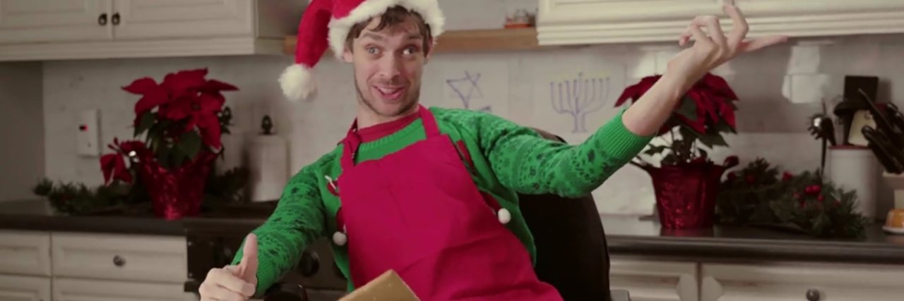 Zach Anner's Funny Video Makes a Serious Point About Holiday Giving Zach Anner makes a gingerbread house.
