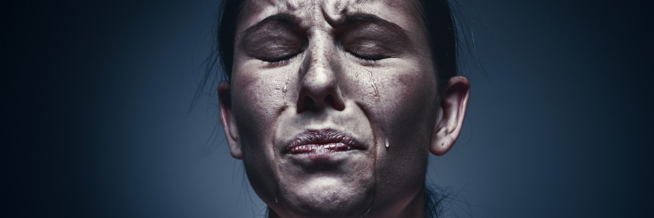 18 Ways Borderline Personality Disorder 'Meltdowns' Manifest A person with a pained expression having a meltdown, their eyes are squeezed shut and a tear rolls down their cheek. Beneath them reads: "18 Ways Borderline Personality Disorder 'Meltdowns' Manifest".