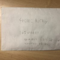 Envelope addressed to Tulika's son.