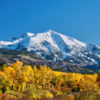 Mount Sopris autumn landscape in Colorado. Rocky Mountains, USA.