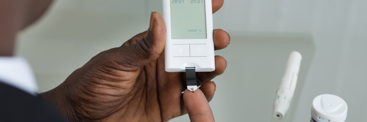 Why I Sometimes Have to Ration My Insulin Close-up Of Patient Hands Measuring Glucose Level Blood Test With Glucometer