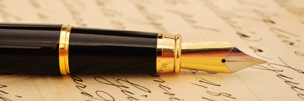 A Thoughtful Letter to My Good Friend Epilepsy Fountain pen on letter.