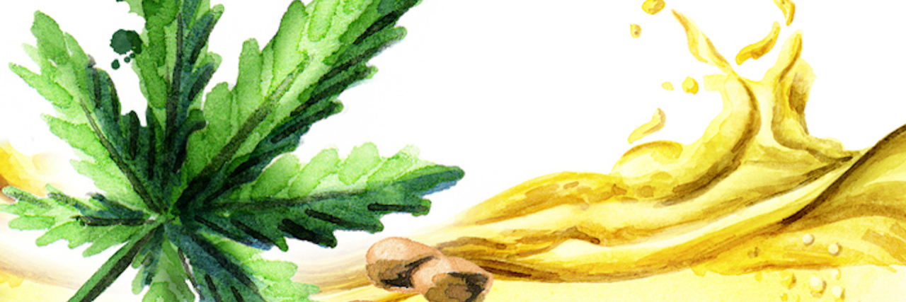 Israeli Study on Cannabis Use, Safety With Autism Shows Promise Hemp oil wave, watercolor