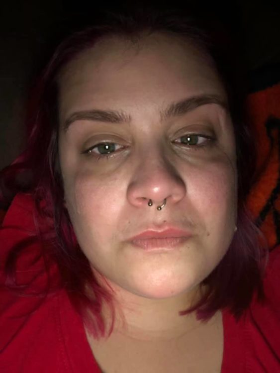 woman crying selfie