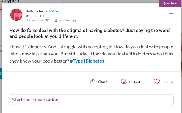 question about dealing with judgment of diabetes