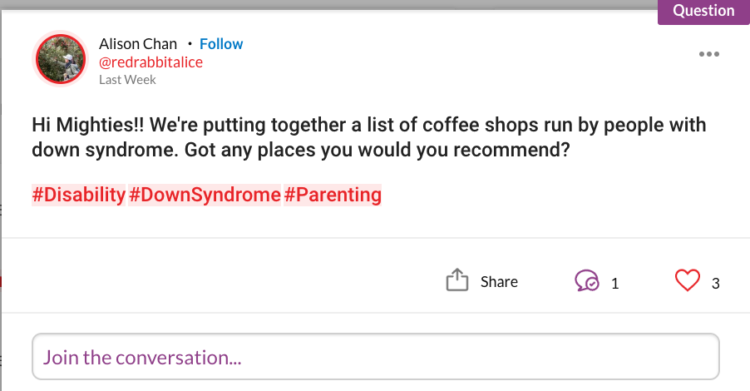 We're putting together a list of coffee shops run by people with down syndrome. Got any places you would you recommend?