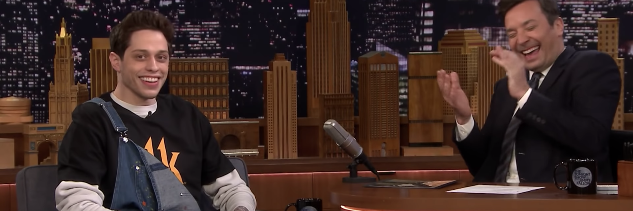 I Love Pete Davidson's Openness About BPD and Chronic Illness pete davidson on the tonight show laughing with jimmy fallon
