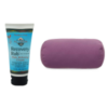 wiccy magic bar from lush, all terrain recovery rub, and purple bolster pillow