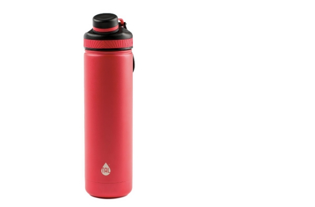 red water bottle