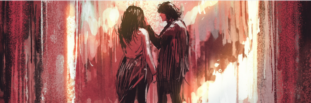 10 Strategies That Can Make Life as a Caregiver Easier Stylized illustration of a caregiver supporting another person as they walk forward together, with soft red and pink tones and the text ‘10 Strategies That Can Make Life as a Caregiver Easier’ across the top.