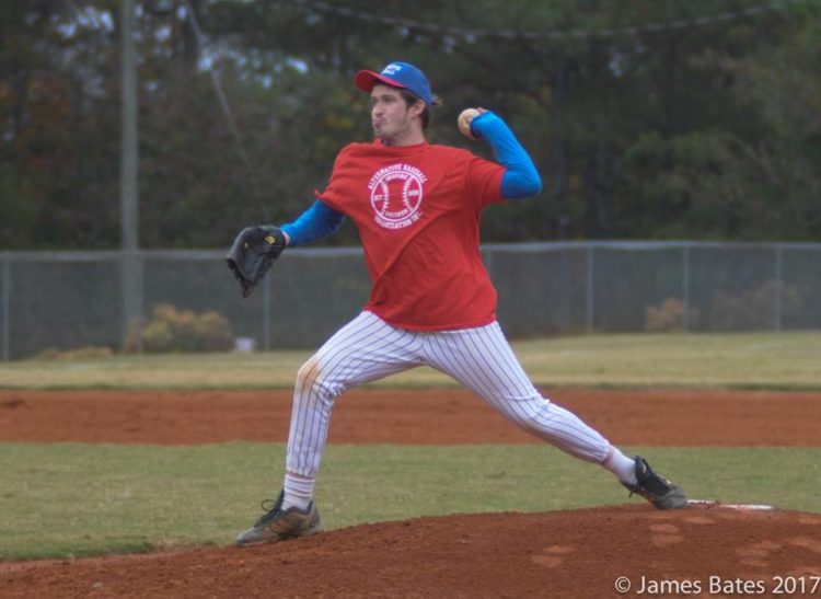 man pitching