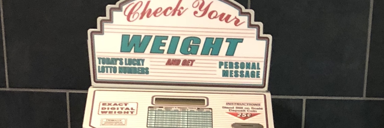 Weight Scales in Public When You Have an Eating Disorder photo of weight loss scale in public bathroom