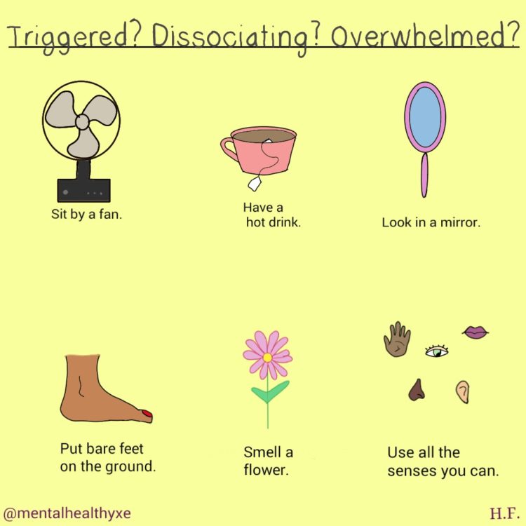 trigger, dissociating, overwhelmed coping strategies