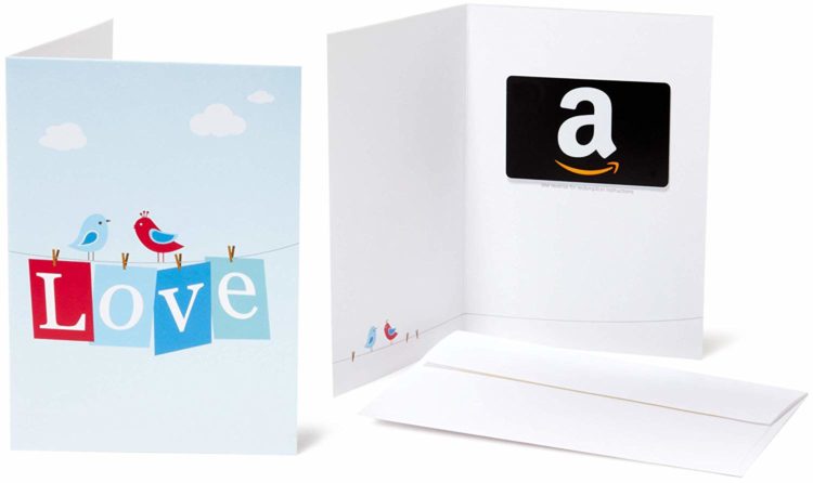 Amazon Gift Card with the Word Love and Birds