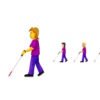 Emoji showing a woman using a cane