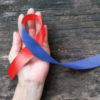 red and blue CHD ribbon