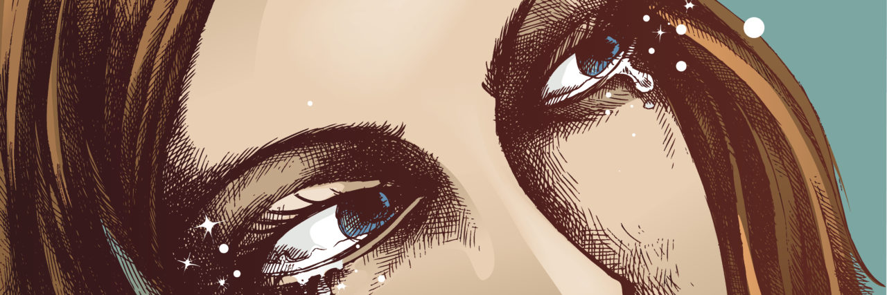 How I Manage Anxiety After Having Breast Cancer red head woman crying illustration