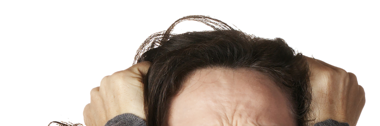 Don't Pat People in Wheelchairs on the Head Top of woman's head.