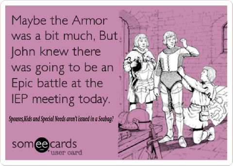 Putting armor on to go to an IEP meeting