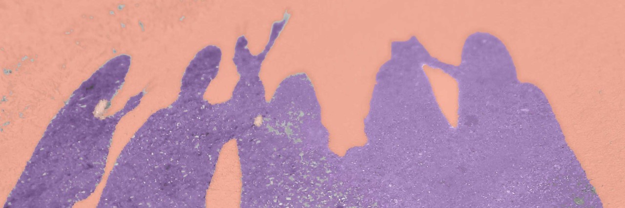 Finding Your Tribe With a Chronic Illness Silhouette of friends supporting each other.