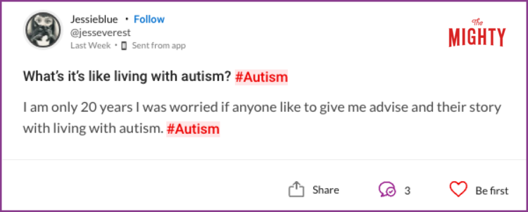What's it's like living with autism? #Autism I am only 20 years I was worried if anyone like to give me advise and their story with living with autism. #Autism