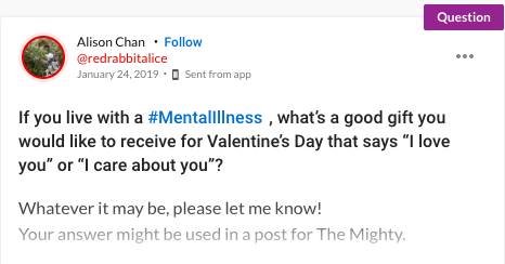 Mighty question about mental health-related Valentine's Day gifts