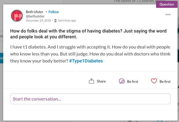 question about diabetes stigma