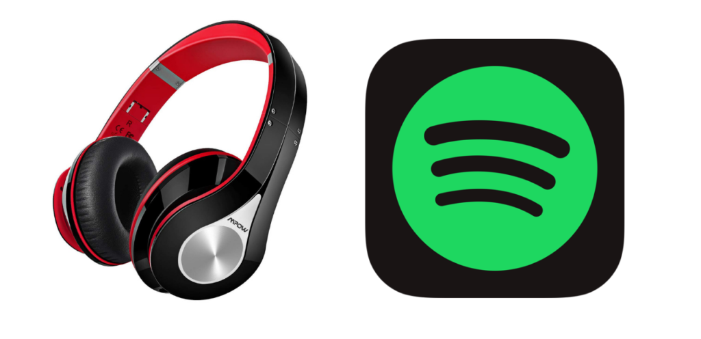 headphones and spotify logo
