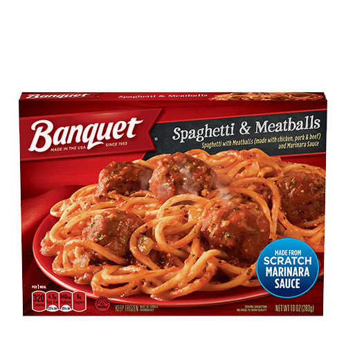 A photo of Banquet spaghetti and meatballs