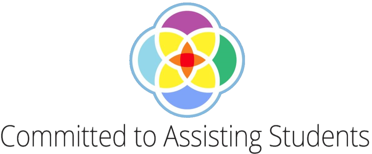 logo for Committed to Assisting Students with colorful vector