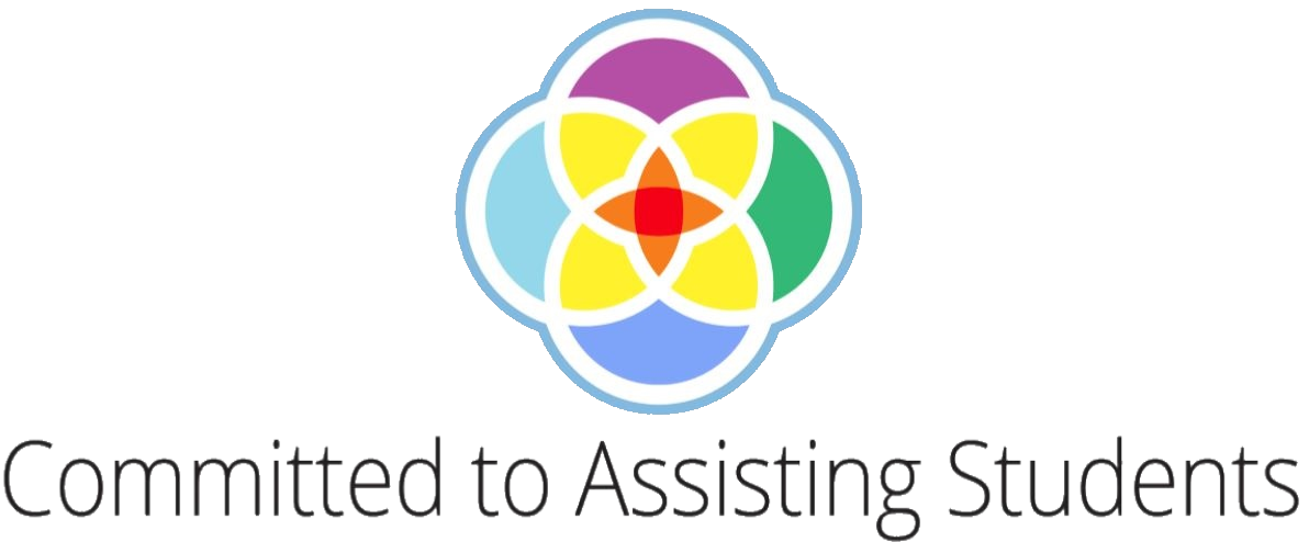 logo for Committed to Assisting Students with colorful vector