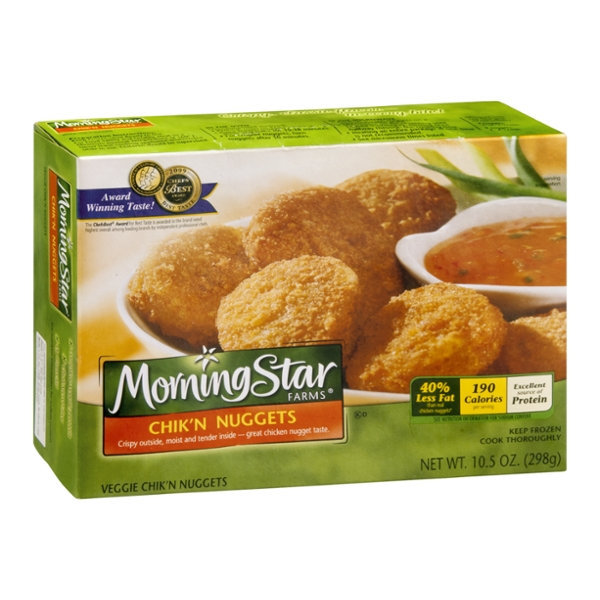 A package of Morning Star vegetarian chicken nuggets.