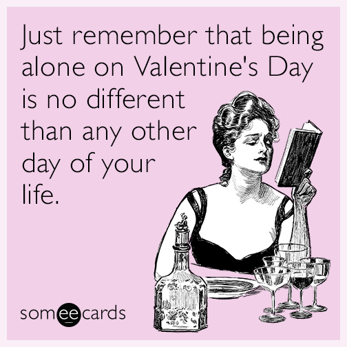 Meme text: Just remember that being alone on Vday is no different than any other day of your life