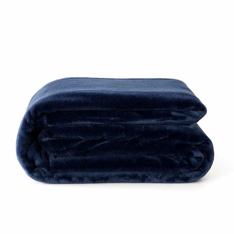 Reafort Ultra Soft Flannel Fleece Royal Plush Velvet Lightweight Living Room/Bedroom Warm Blanket in Blue
