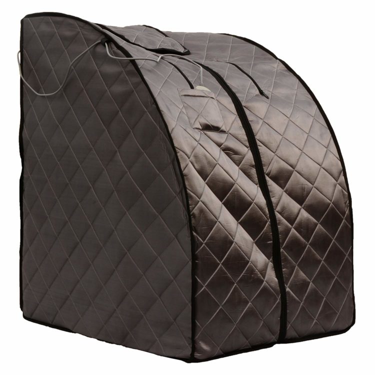 brown quilted infrared sauna