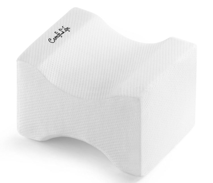 tall knee pillow white with curve