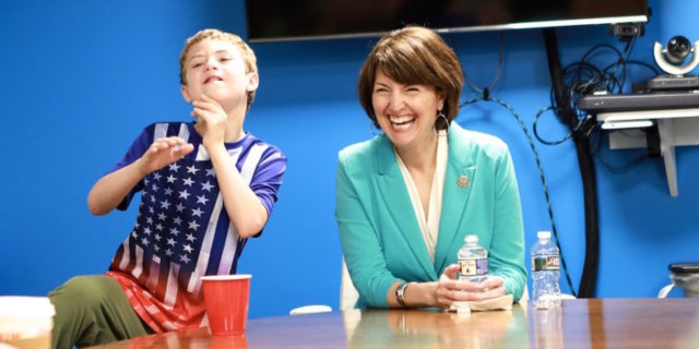 Representative Cathy McMorris Rodgers and her son