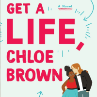 left: author Talia Hibbert. right: cover of romance novel 'Get a Life, Chloe Brown'