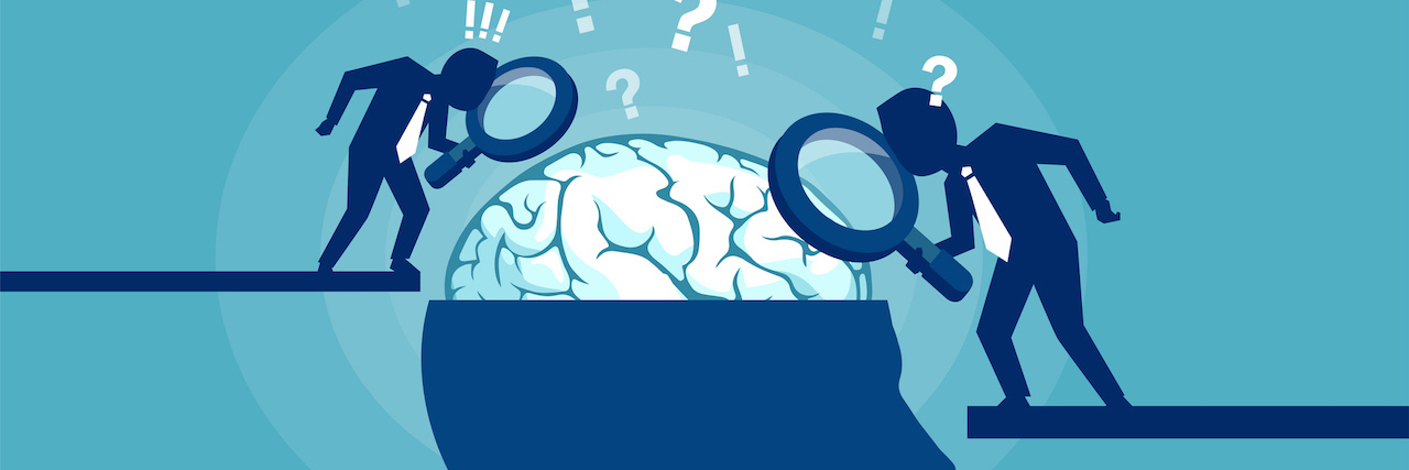 How the 'Check the Facts' DBT Skill Helps People With BPD Illustration of two men looking into someone's brain