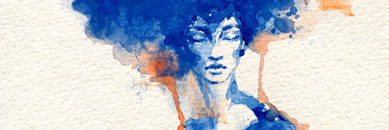Borderline Personality Disorder Symptoms and What They're Like A watercolor illustration of a woman with big hair