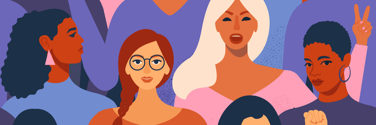 How Feminism Helped Me Heal From an Eating Disorder illustration of diverse woman