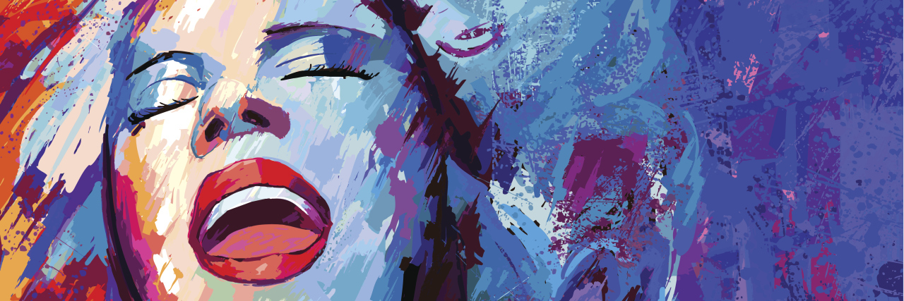 What It Means to Be a 'Phenomenal Woman' in a Disabled Body Colorful painting of a woman shouting in victory.