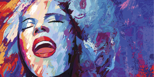 What It Means to Be a 'Phenomenal Woman' in a Disabled Body Colorful painting of a woman shouting in victory.