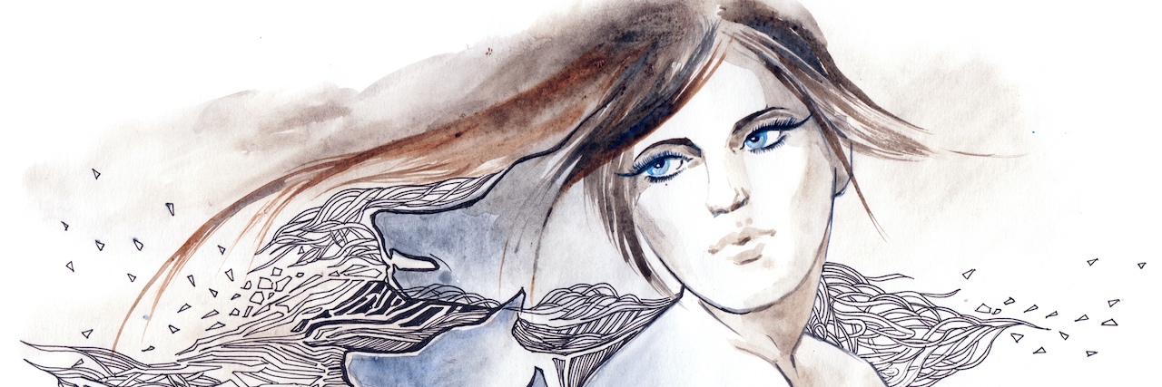 'Paranoid' Thoughts People With Borderline Personality Disorder Have drawing of woman with wolves at her back