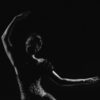 Black and white photo of dancer.